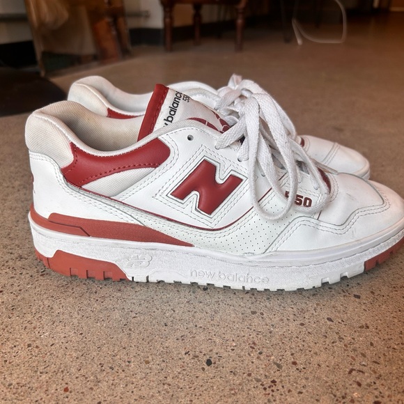 New Balance Ivory and Burgundy Sneakers - Picture 1 of 4